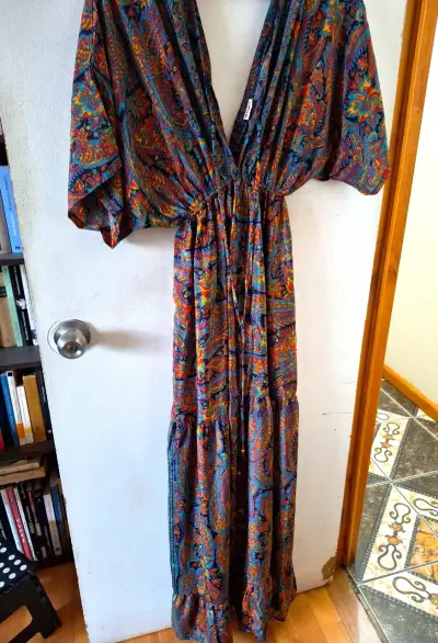 Vestido de Seda largo bohemio - miniatura 4