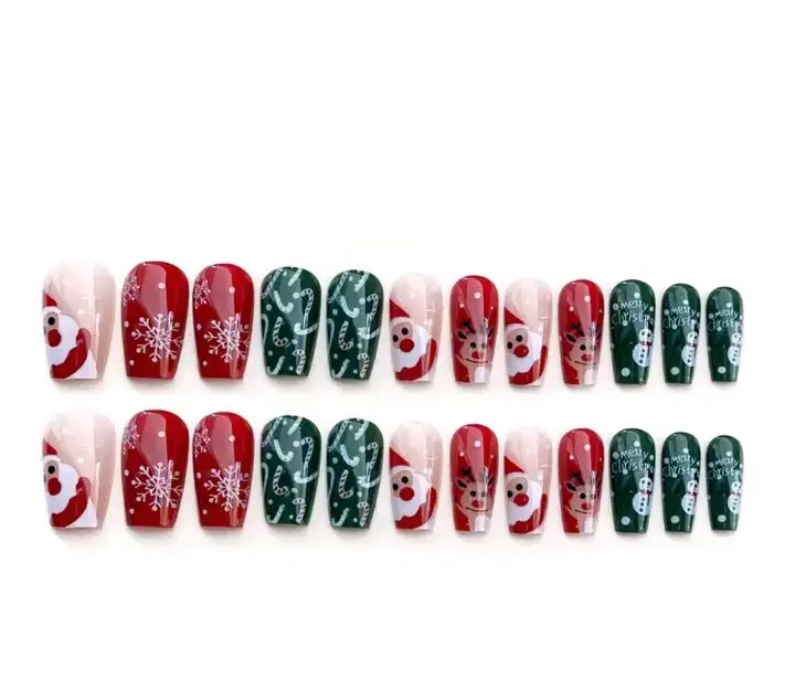 Uñas postizas navideñas decoradas - 3