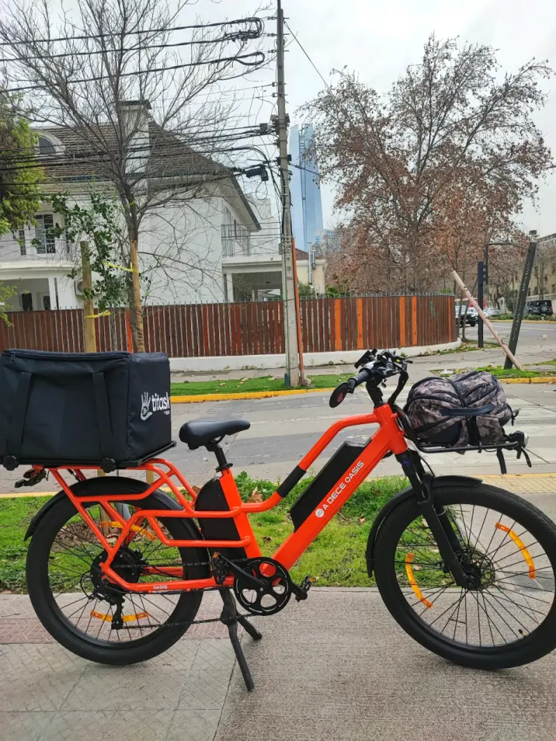 Bicicleta Eléctrica Abee Oasis Naranja con Carga