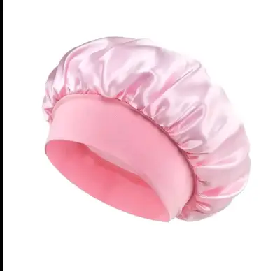 Gorro de satén para dormir rosa - miniatura 1