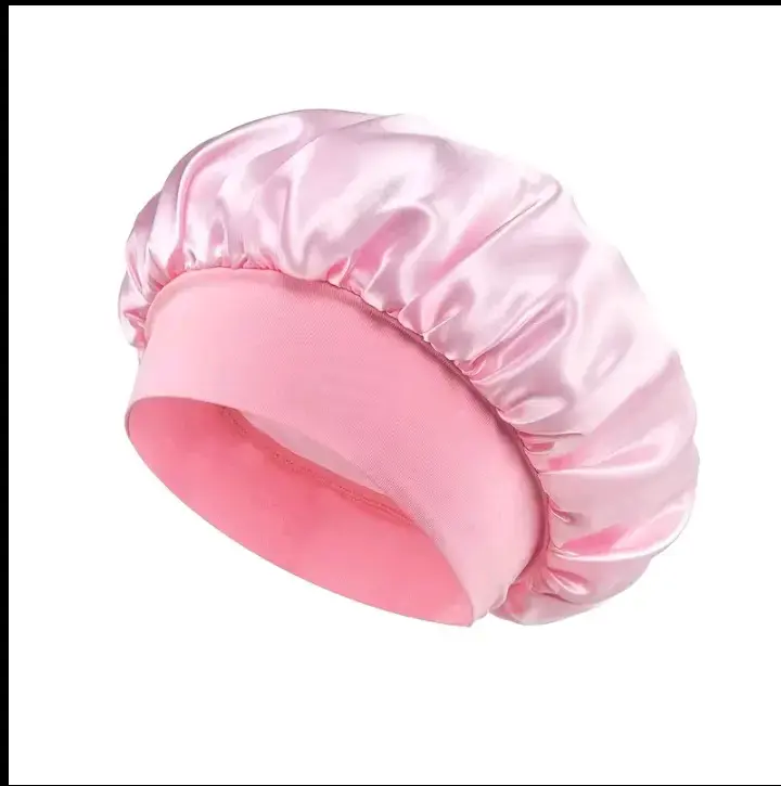 Gorro de satén para dormir rosa - 2