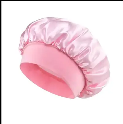 Gorro de satén para dormir rosa - miniatura 2