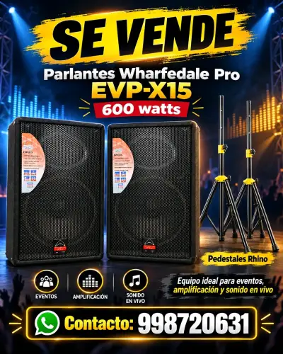 Parlantes Wharfedale Pro EVP-X15 600W + pedestales - miniatura 1