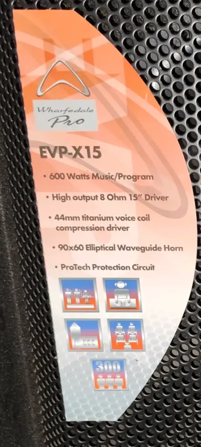 Parlantes Wharfedale Pro EVP-X15 600W + pedestales - miniatura 2
