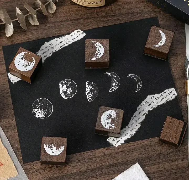 Set de sellos de fases lunares para manualidades - 3