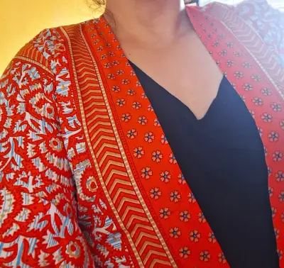 Kimono de Seda largo bohemio estampado - miniatura 4