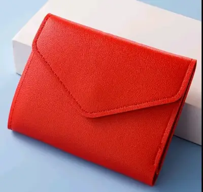 Billetera de cuero sintético negra y roja compacta - miniatura 4