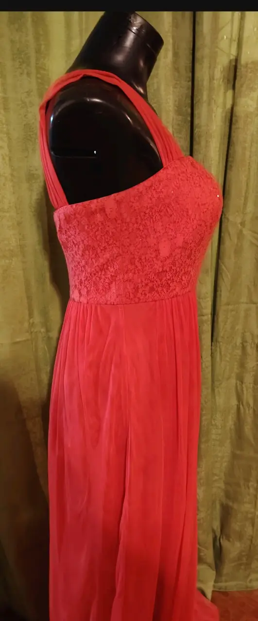 Vestido largo rojo elegante para fiesta - 3