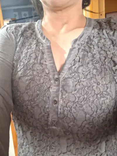 Blusa de encaje gris taupe Umbrale M - miniatura 2