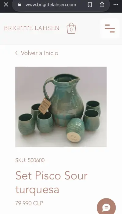 Set jarra de Pisco Sour Turquesa Brigitte Lahsen - miniatura 1