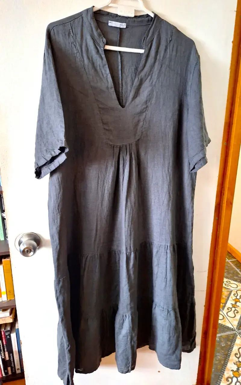 Vestido largo gris de Lino para mujer - 2
