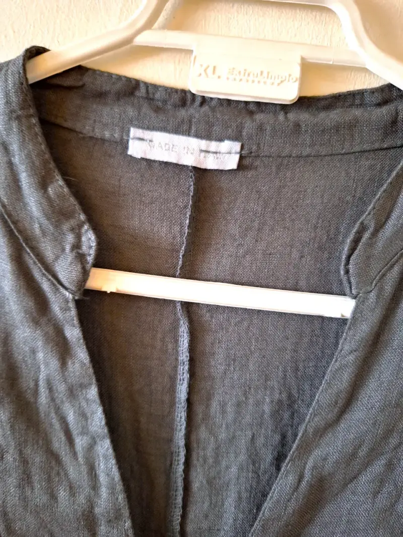 Vestido largo gris de Lino para mujer - 5