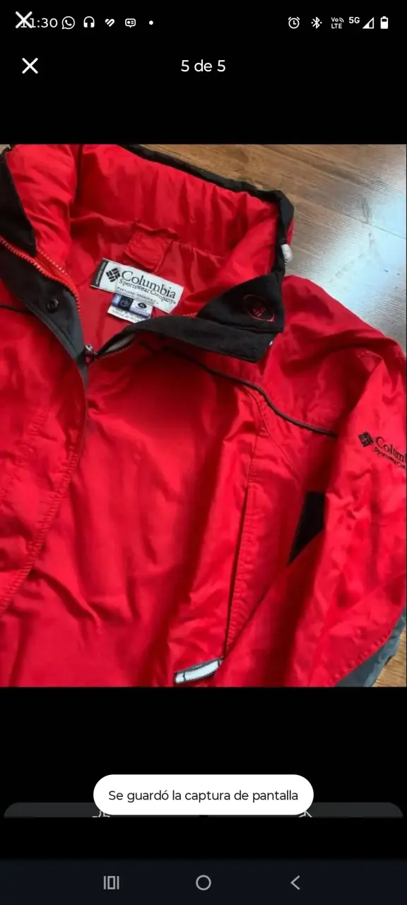 Chaqueta Columbia roja impermeable para mujer - 1