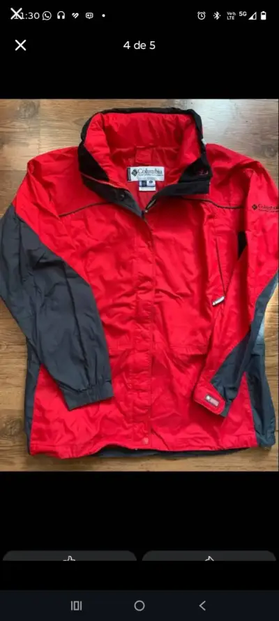 Chaqueta Columbia roja impermeable para mujer - miniatura 2