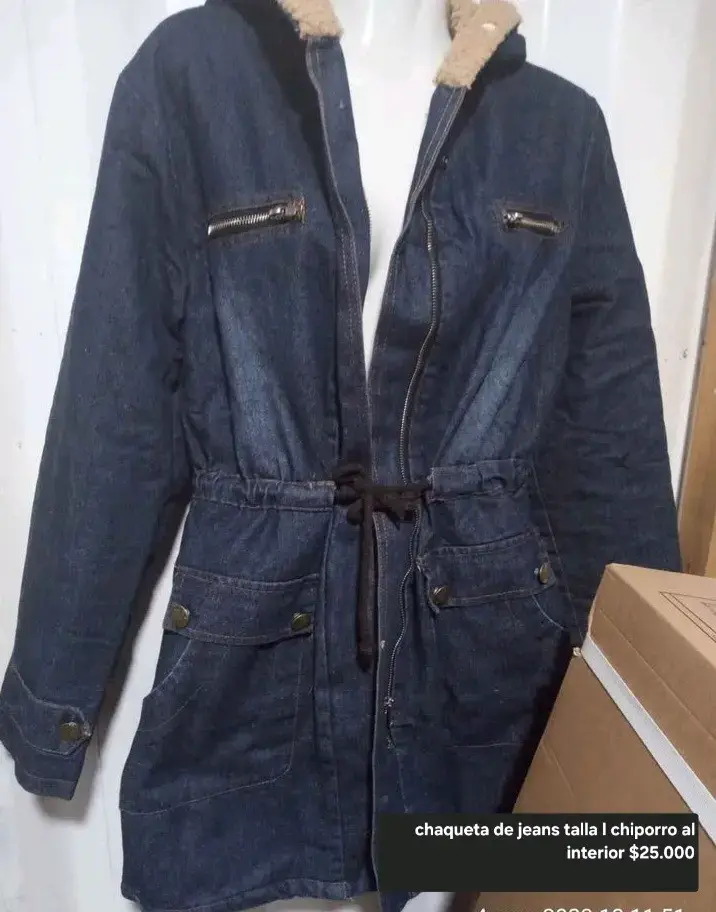Chaqueta de jeans con chiporro interior talla L - 1