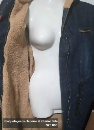Chaqueta de jeans con chiporro interior talla L - miniatura 2