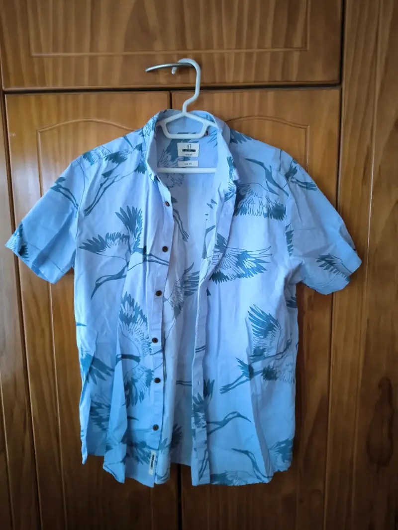 Camisa de hombre estampada azul - 1