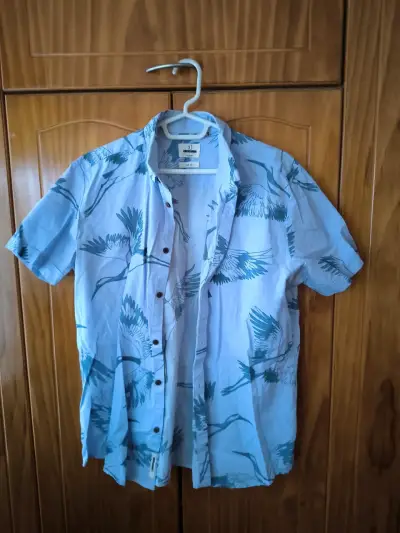 Camisa de hombre estampada azul - miniatura 1