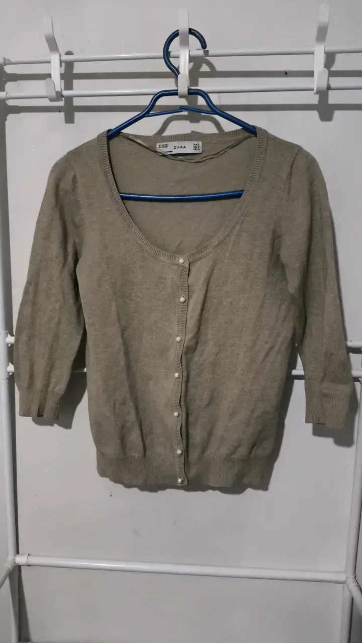 Cardigan beige de mujer Zara talla S - 1