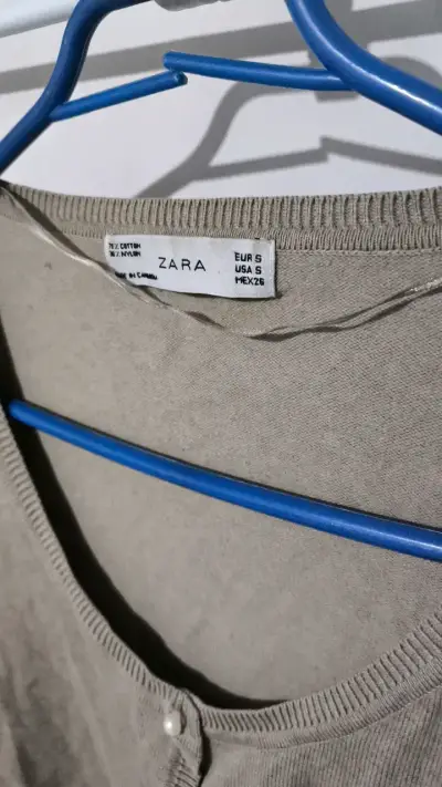 Cardigan beige de mujer Zara talla S - miniatura 2