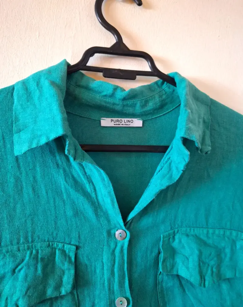 Blusa de lino Verde manzana Lino - 5