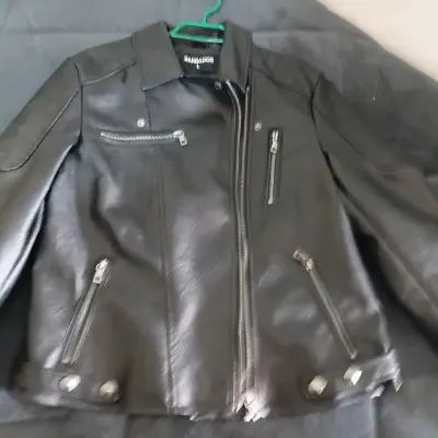 Chaqueta de cuero negra Barbados para mujer - miniatura 2