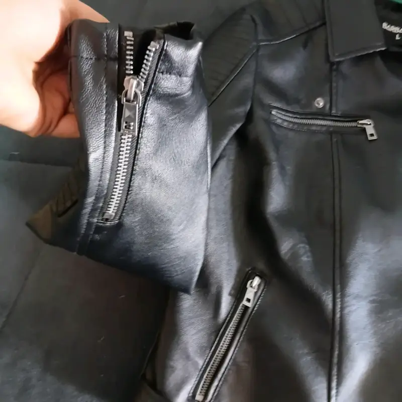 Chaqueta de cuero negra Barbados para mujer - 6