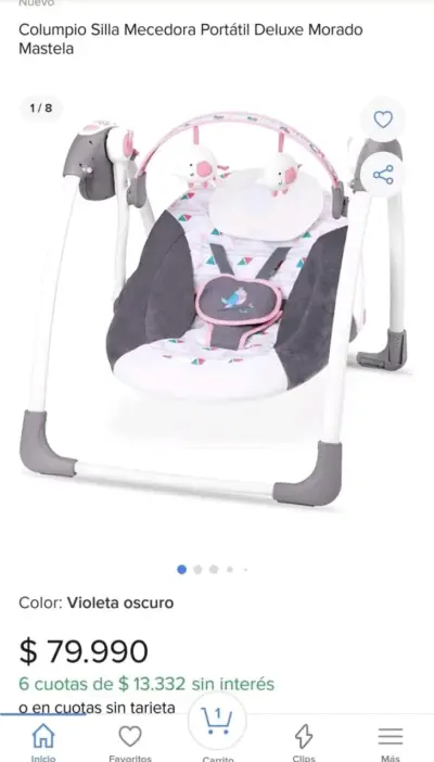Silla mesedora portátil marca Mastela - miniatura 3