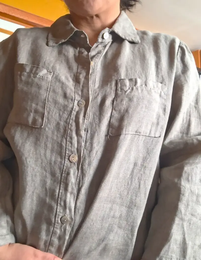 Blusa de Lino gris Taupe - 2