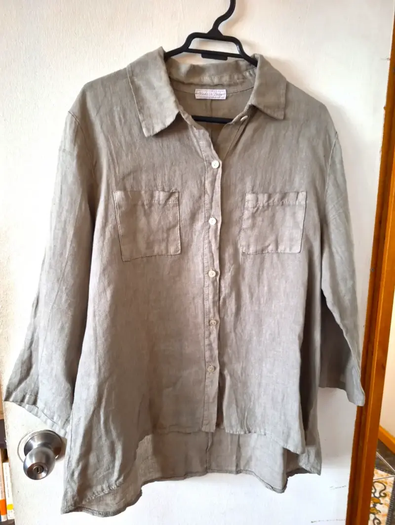 Blusa de Lino gris Taupe - 3