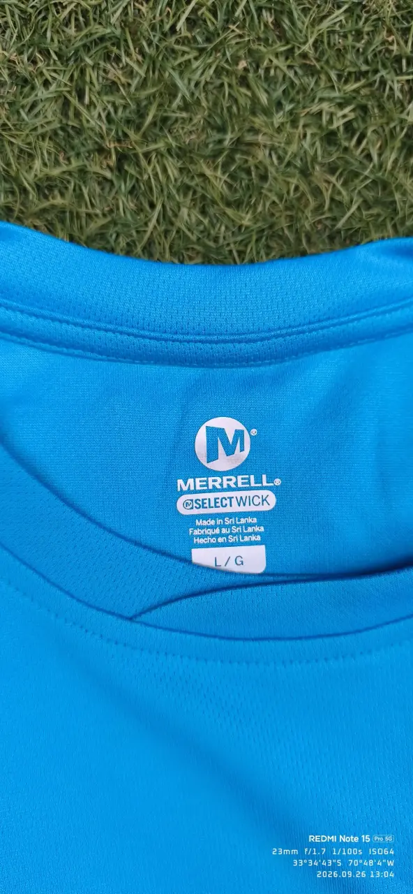 Polera Merrell Trekking Tour azul talla L nueva - 3