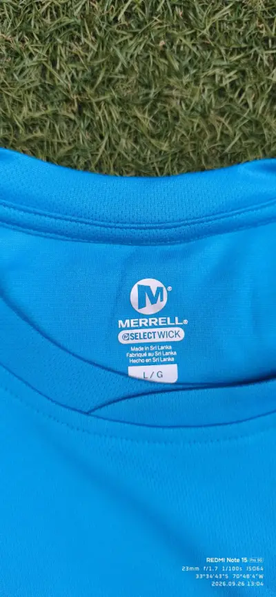 Polera Merrell Trekking Tour azul talla L nueva - miniatura 3
