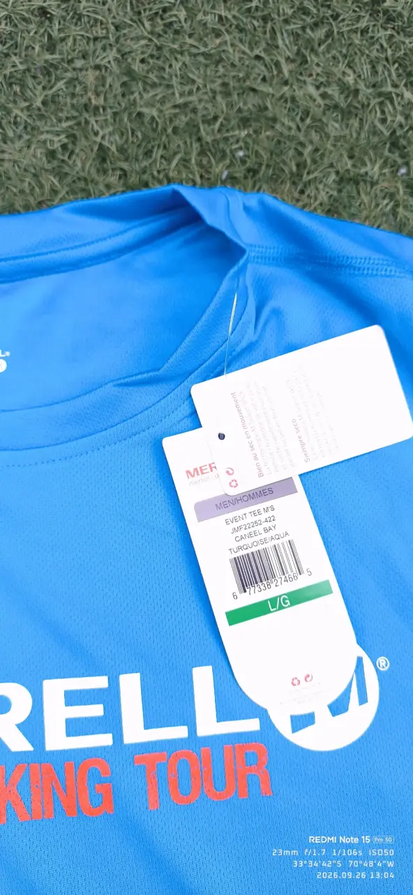 Polera Merrell Trekking Tour azul talla L nueva - 4