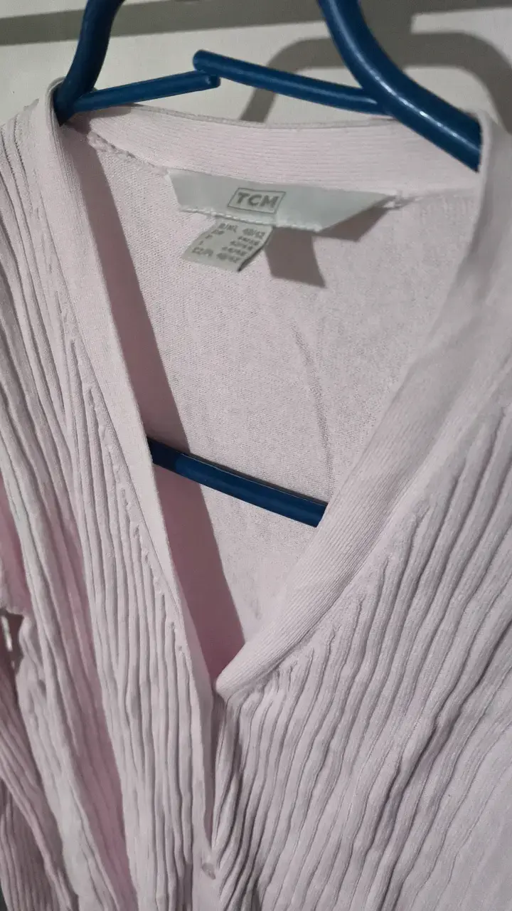 Cardigan de punto rosa claro para mujer - 2