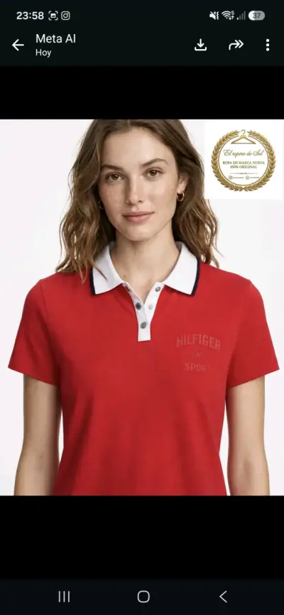 Polera Polo Roja Tommy Hilfiger Mujer - miniatura 1