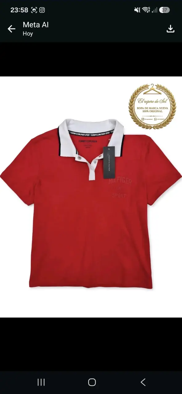 Polera Polo Roja Tommy Hilfiger Mujer - 2