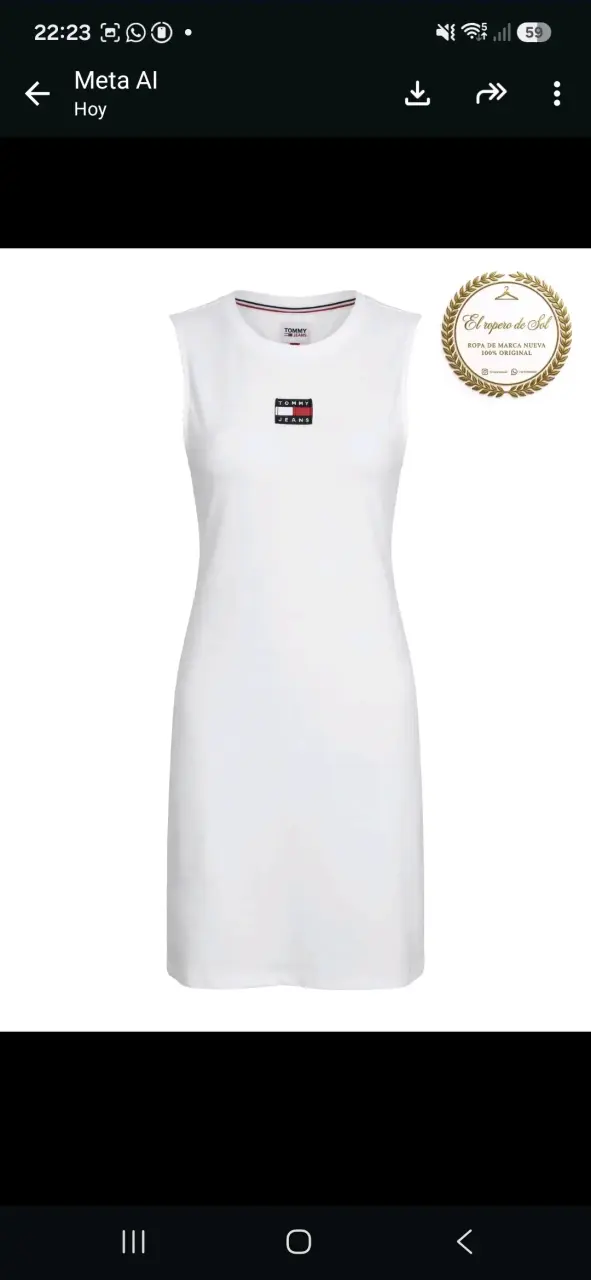 Vestido sin mangas blanco Tommy Jeans - 1