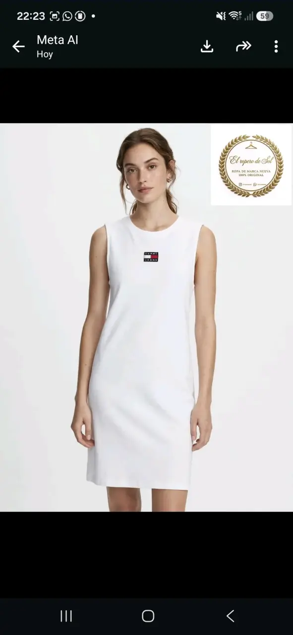 Vestido sin mangas blanco Tommy Jeans - 2