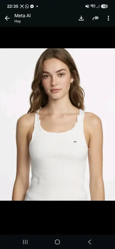 Polera sin mangas blanca Tommy Jeans - miniatura 1