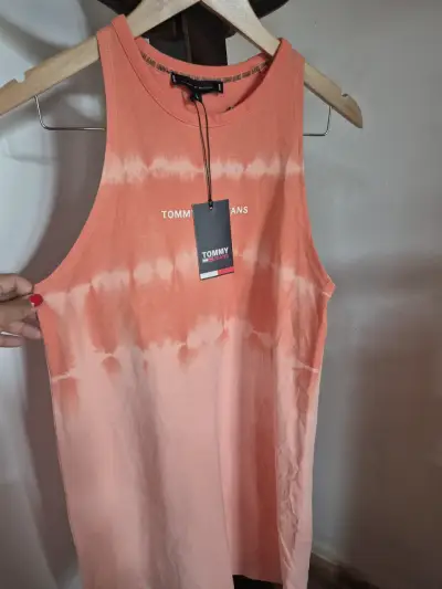 Vestido sin mangas Tommy Jeans tie-dye naranja - miniatura 1