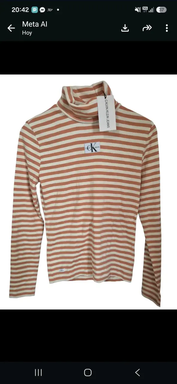 Polera de rayas cuello alto Calvin Klein - 2
