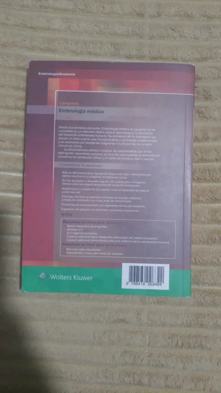 Libro Embriología Médica Langman 13ª Edición - 2