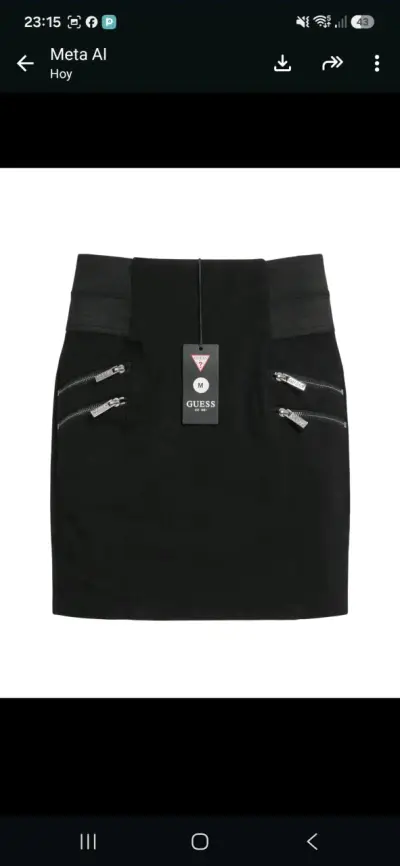 Falda corta negra Guess con cierres decorativos - miniatura 1