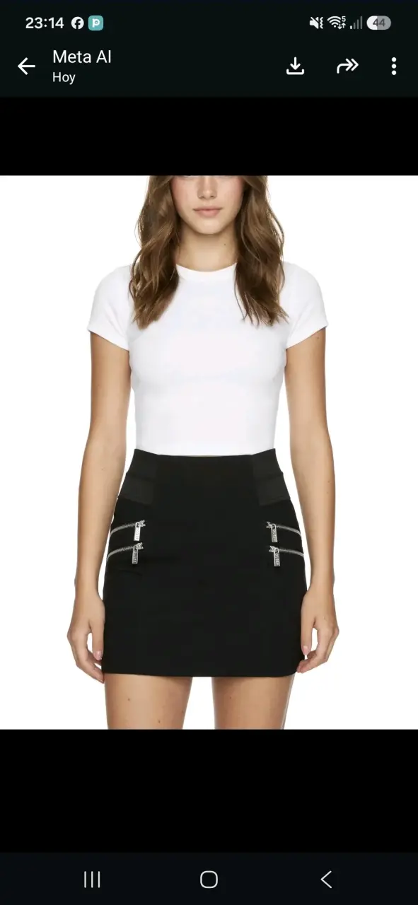 Falda corta negra Guess con cierres decorativos - 2