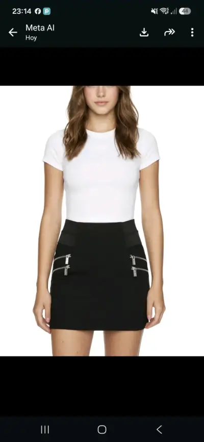 Falda corta negra Guess con cierres decorativos - miniatura 2