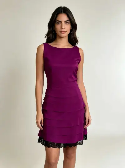 Vestido New Collection fucsia con encaje talla S - miniatura 1