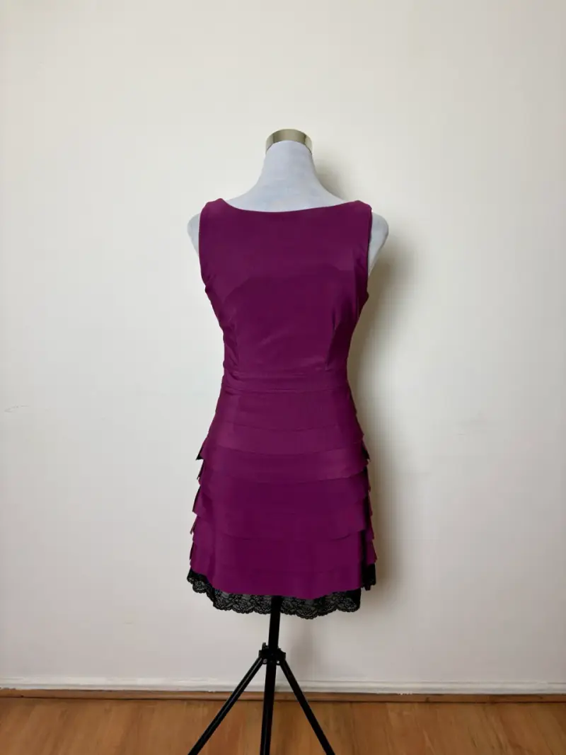 Vestido New Collection fucsia con encaje talla S - 3