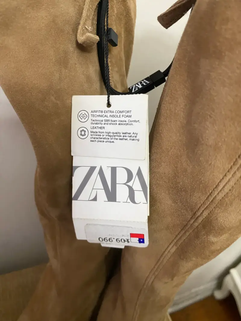 Botas de gamuza beige Zara con tacón - 2