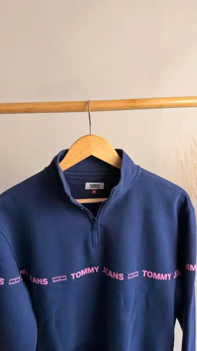 Polerón Tommy Jeans azul marino con cierre - miniatura 1