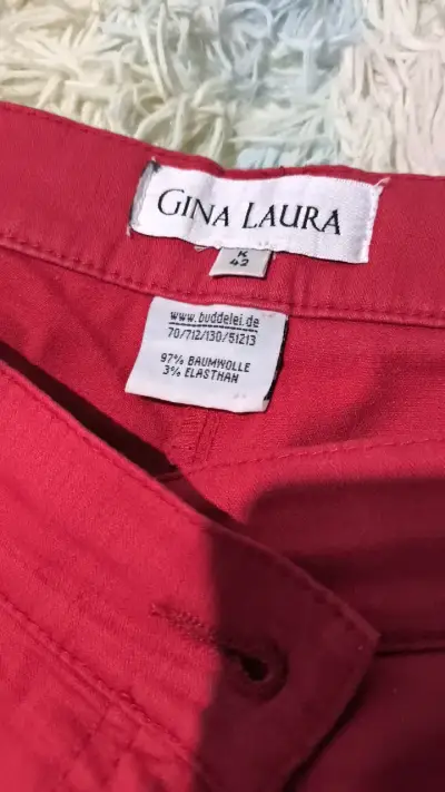 Pantalones rojos Gina Laura de algodón - miniatura 2